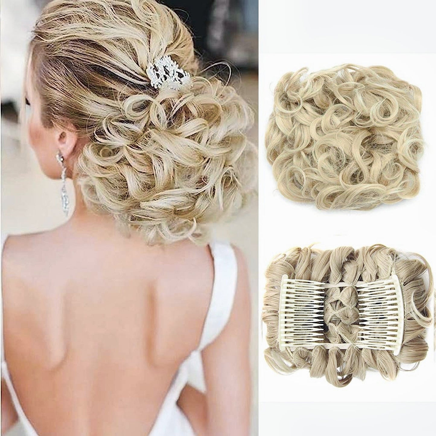 Puffr™ - Short Messy Curly Dish Hair Bun Extension