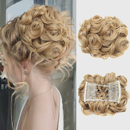 Puffr™ - Short Messy Curly Dish Hair Bun Extension