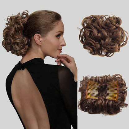 Puffr™ - Short Messy Curly Dish Hair Bun Extension