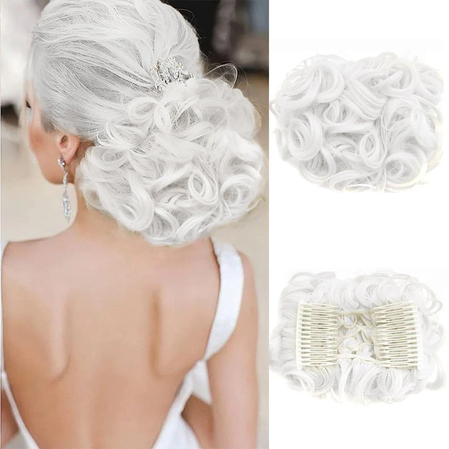 Puffr™ - Short Messy Curly Dish Hair Bun Extension