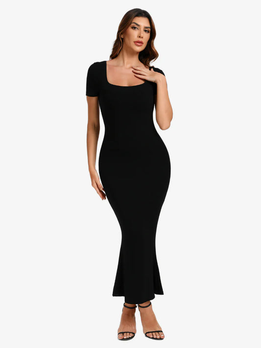 Kurzärmeliges Maxi Shapewear Kleid