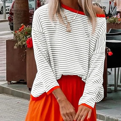 Striped Drop Shoulder Sweater