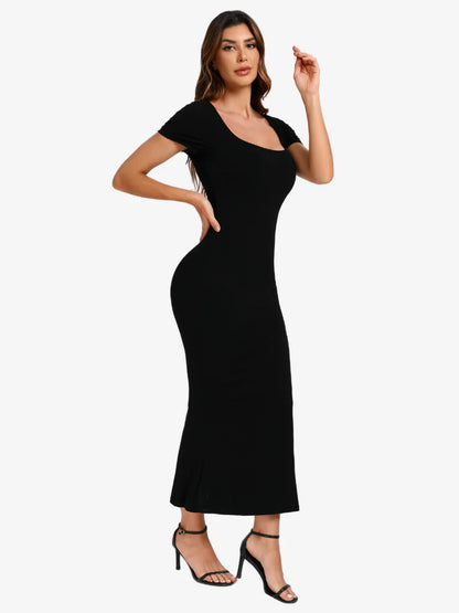 Kurzärmeliges Maxi Shapewear Kleid