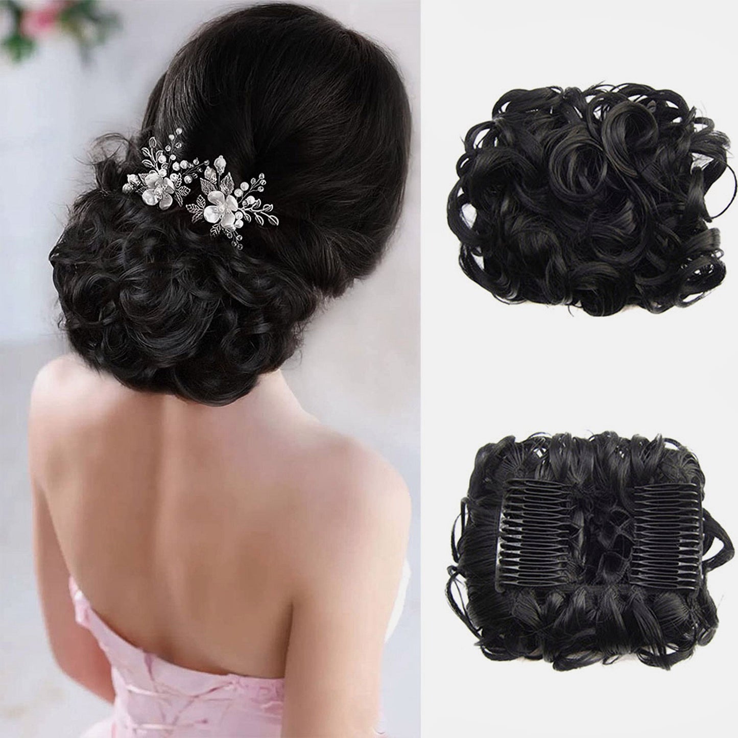 Puffr™ - Short Messy Curly Dish Hair Bun Extension