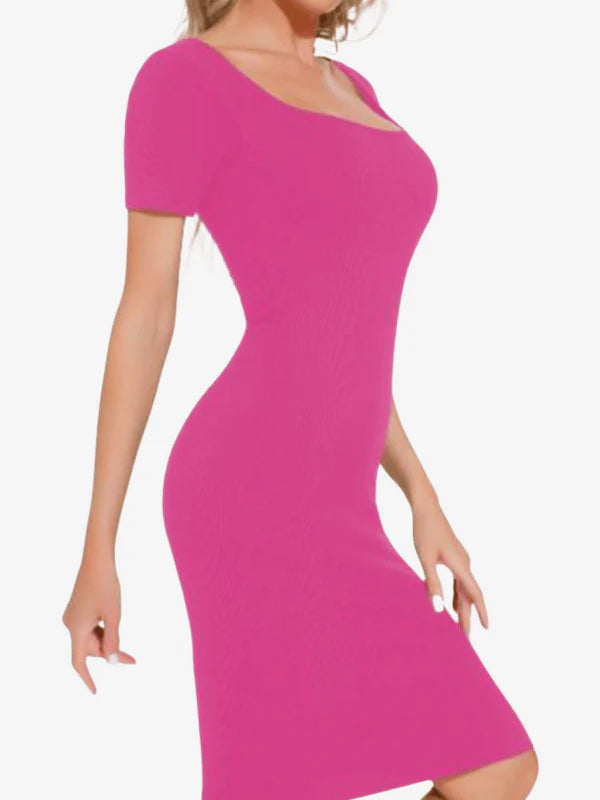 Kurzärmeliges Midi Shapewear Kleid