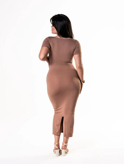 Kurzärmeliges Midi Shapewear Kleid