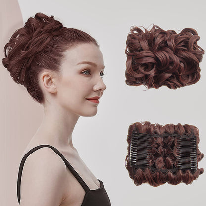 Puffr™ - Short Messy Curly Dish Hair Bun Extension