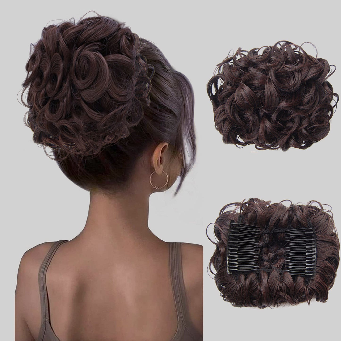 Puffr™ - Short Messy Curly Dish Hair Bun Extension