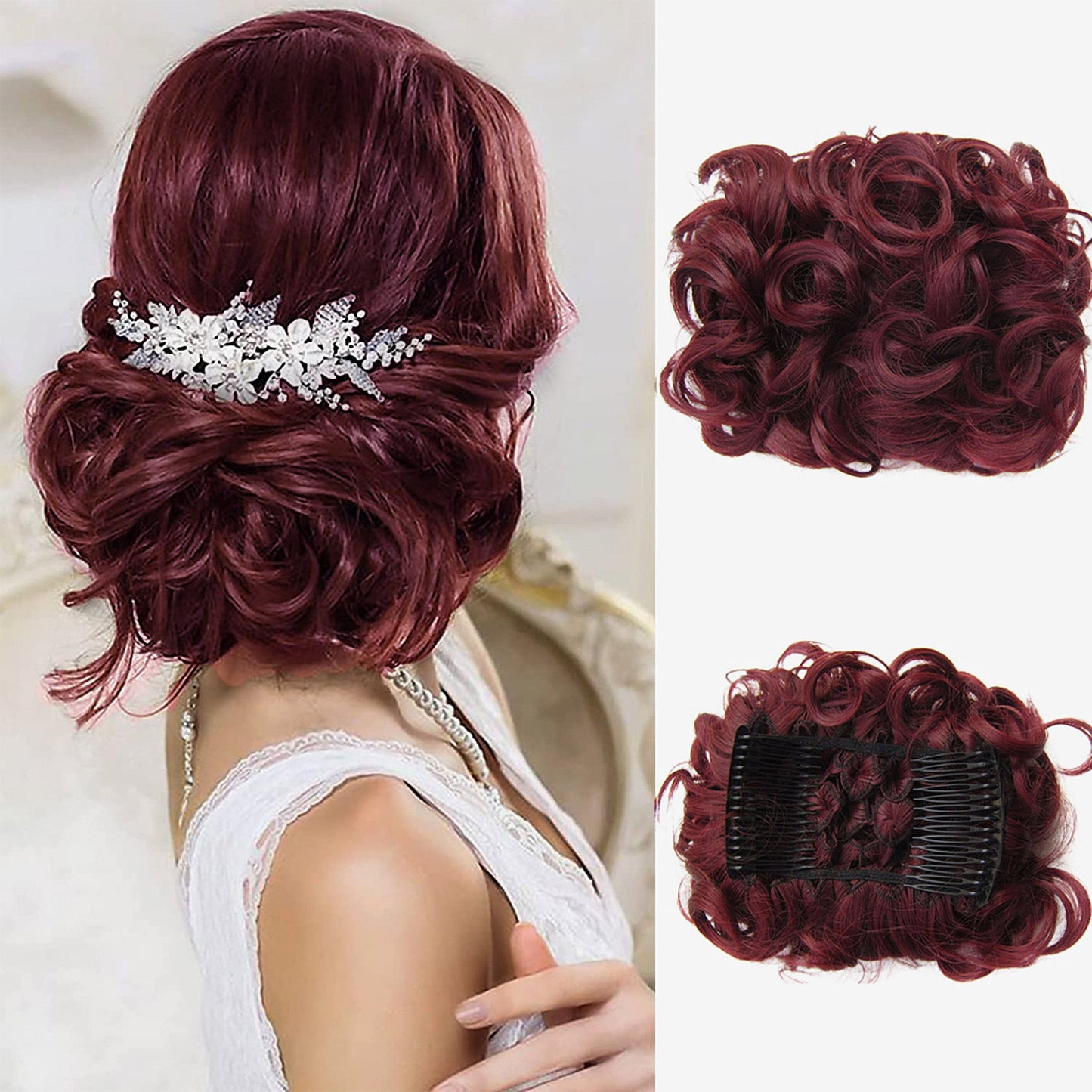 Puffr™ - Short Messy Curly Dish Hair Bun Extension