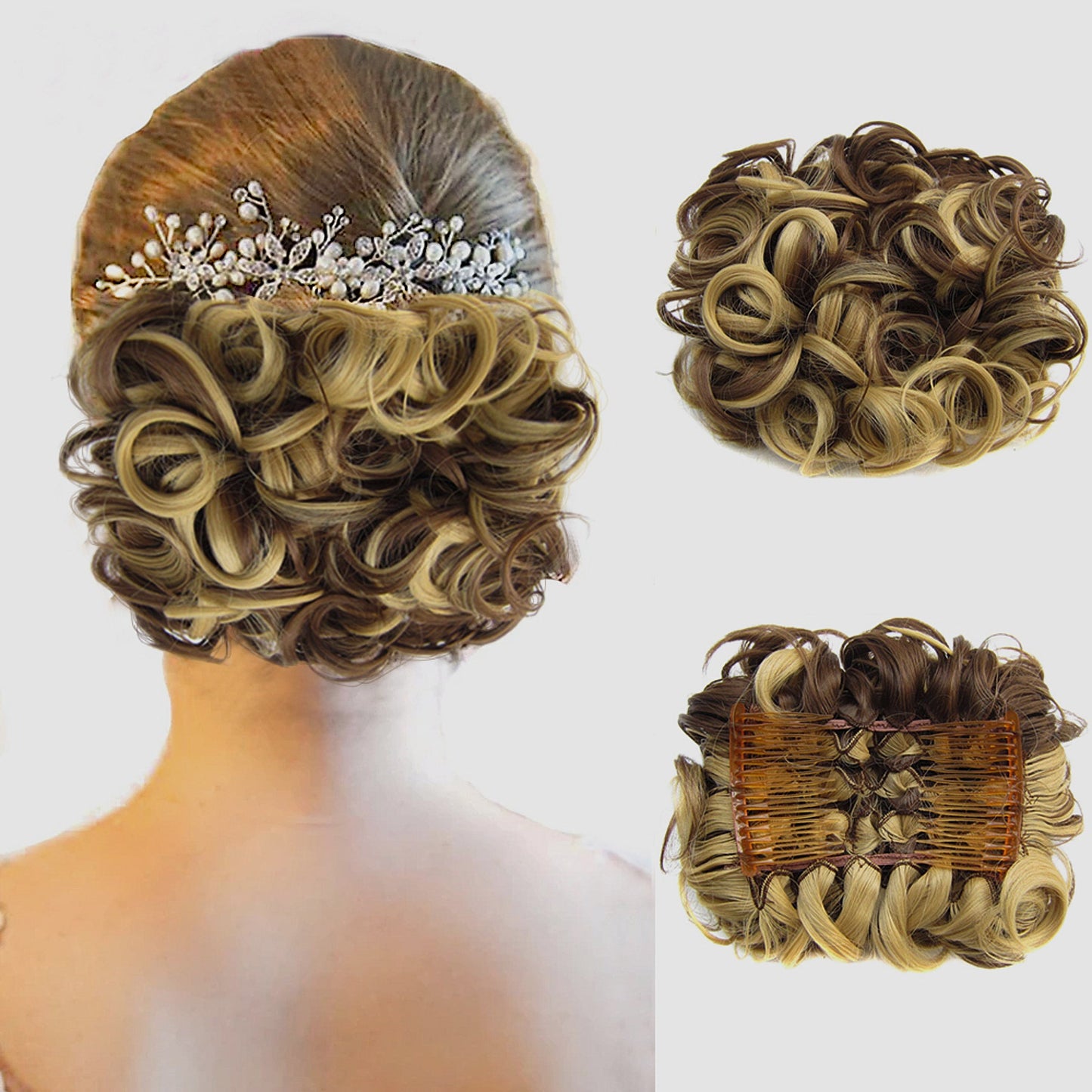 Puffr™ - Short Messy Curly Dish Hair Bun Extension