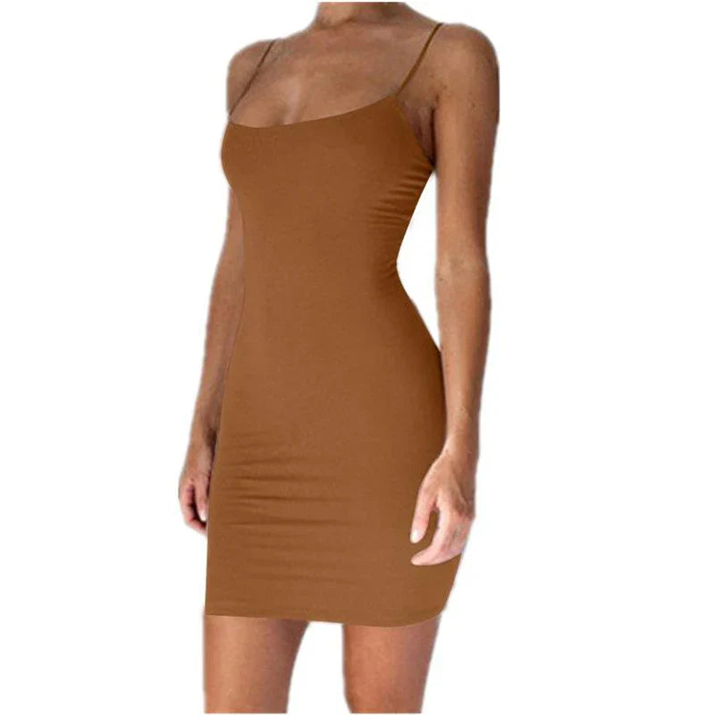 Spaghetti Strap Mini Damen Kleid