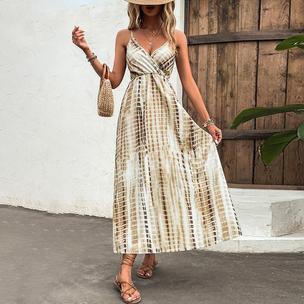 Braunes Maxi-Sommerkleid