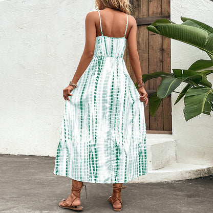 Grünes Maxikleid für den Sommer