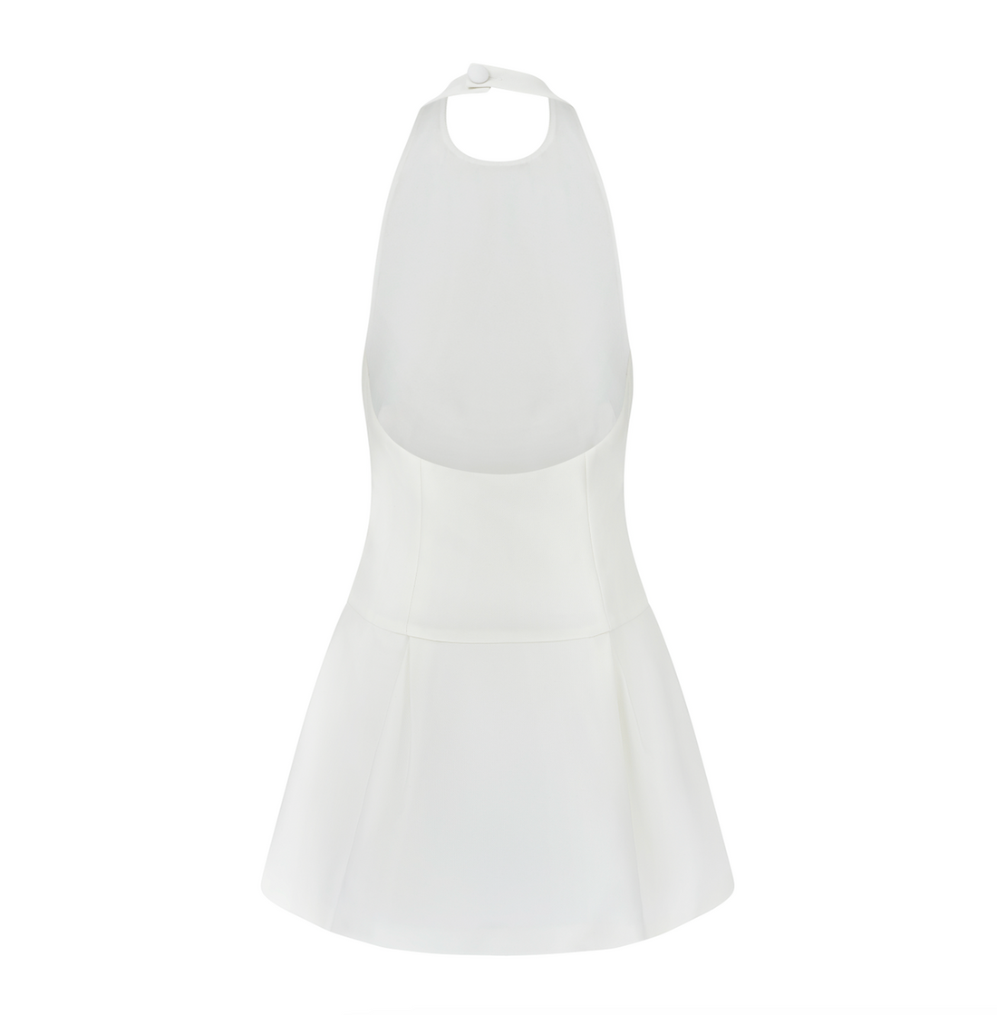 The ultimate muse white mini dress with drop hem