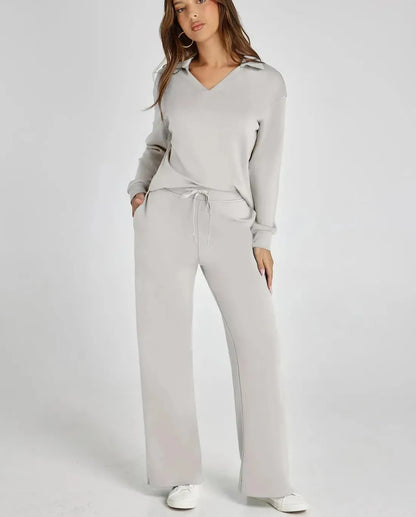 Cozifit™ - Damen 2-Teiliges Langarm-Sweatsuit-Set